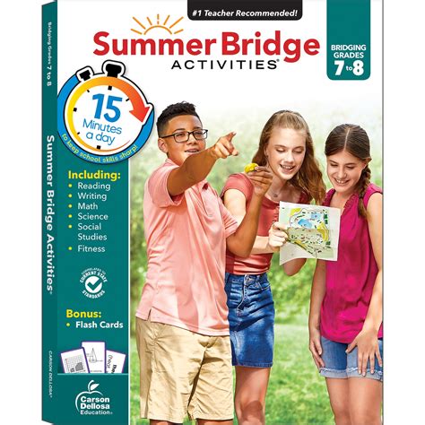 Summer Bridge Activities 7th To 8th Grade Workbook Math Reading Comprehension Writing