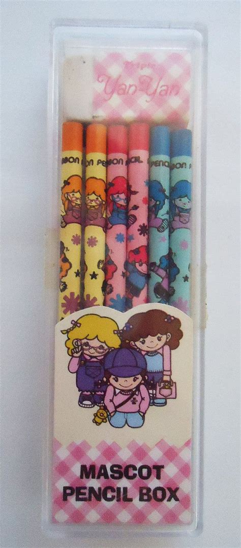 Triple Yan Yan Mini Mascot Pencil Box 80s Pencil Boxes Kawaii Diy