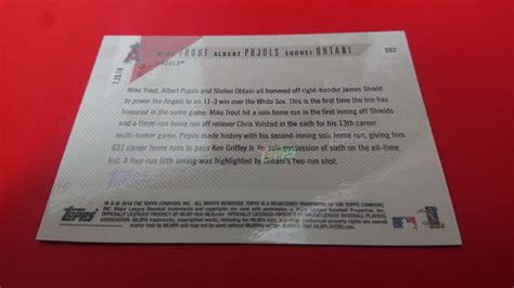 2018 Topps Now Mike Trout 大谷翔平 Albert Pujols トラウト プホルス Shohei