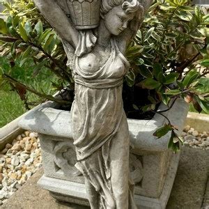 Lady With Wine Jug Stone Garden Statue Outdoor Classical Sculpture