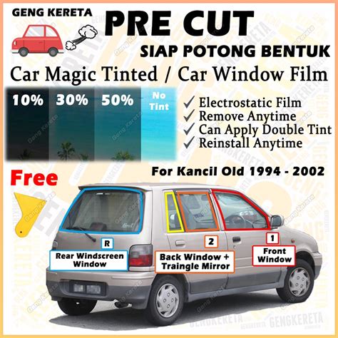 For Perodua Kancil Old Magic Tint Glass Solar Film Pre Cut