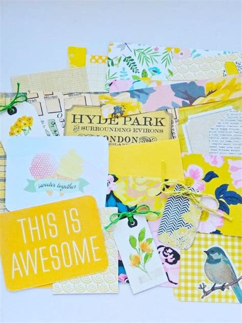 25 Yellow Scrap Paper Packjunk Journal Ephemerapapercarta Bella