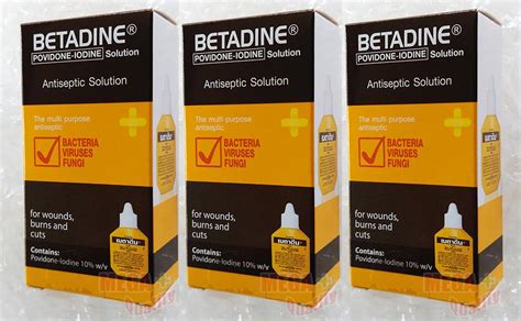 3 X 15 Cc Betadine Povidone Iodine First Aid Solution Antiseptic Cuts