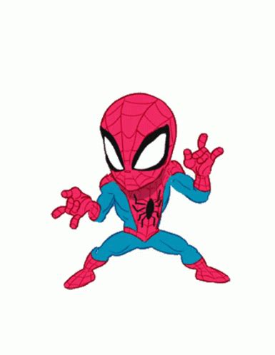 The Spider Man Is Jumping In The Air With His Hands Out And Eyes Closed