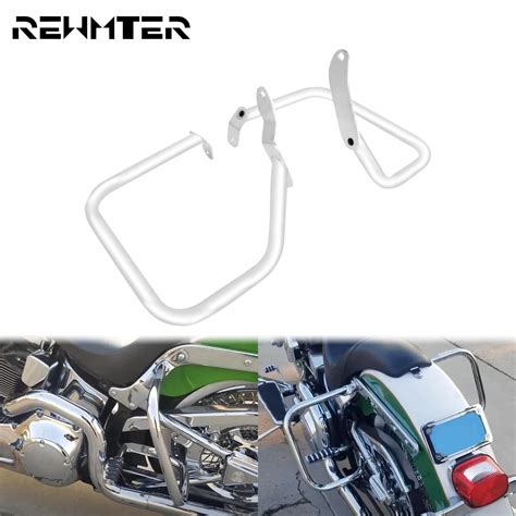 Motorcycle Steel Rear Saddlebag Guards Rail Crash Bar Chrome For Harley Softail Heritage