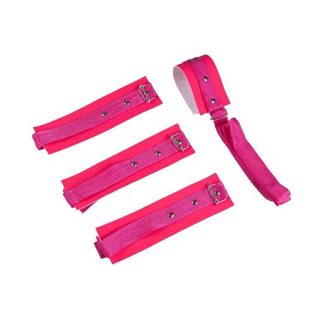 Kit Bondage Amarras Couro Rosa Brasil Fetiche Exclusiva