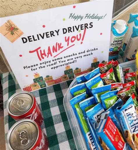 Free Printable Delivery Driver Snack Sign 2 Versions Leap Of Faith