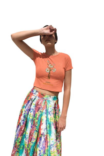 Placeit Transparent Latina Woman Wearing A Crop Top Tee Template