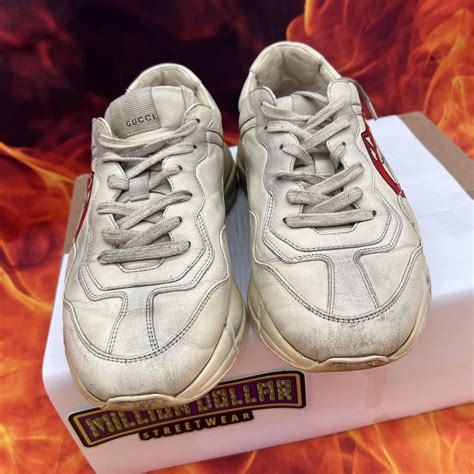 Gucci Rhyton ‘mouth Sneaker Color Natural Size Depop