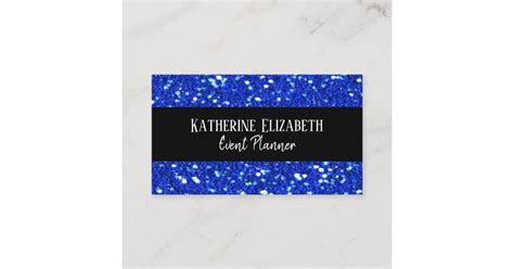 Royal Blue Sparkly Faux Glitter Look Event Planner Business Card Zazzle