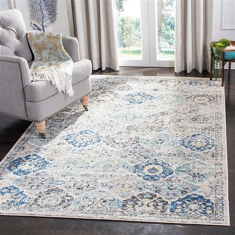 Safavieh Madison Lyton 5 X 8 Ft Ivoryaqua Indoor Distressedoverdyed