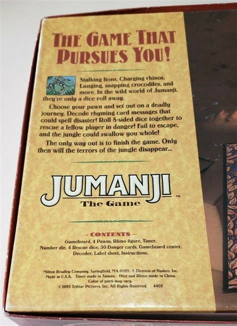 1995 Vintage Milton Bradley Original Jumanji Board Game 100 Complete