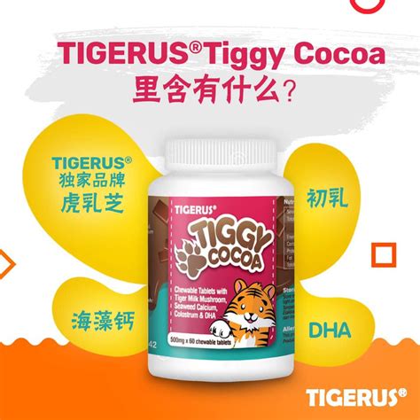 Tigerus Tiggy Cocoa Flavored Chewable Tablets Mg S Support Kid