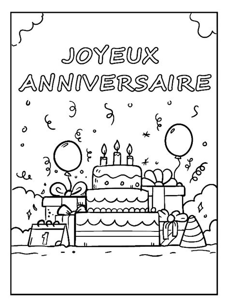 Coloriage Joyeux Anniversaire Facile à Imprimer Tête à Modeler