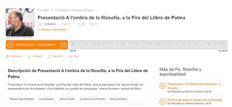 Udio De La Presentaci A Lombra De La Filosofia A La Fira Del