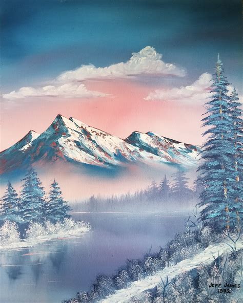 Nature Painting Print, Bob Ross Style, of My Original Oil Painting Winter Paradise - Etsy