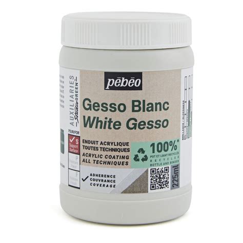 Gesso Blanc Studio Green Pébéo Apprêt Peinture Beaux Arts