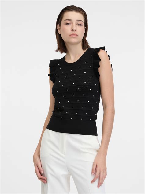 Schwarzes Damen Polka Dot Pullover Shirt ORSAY Orsay De Der