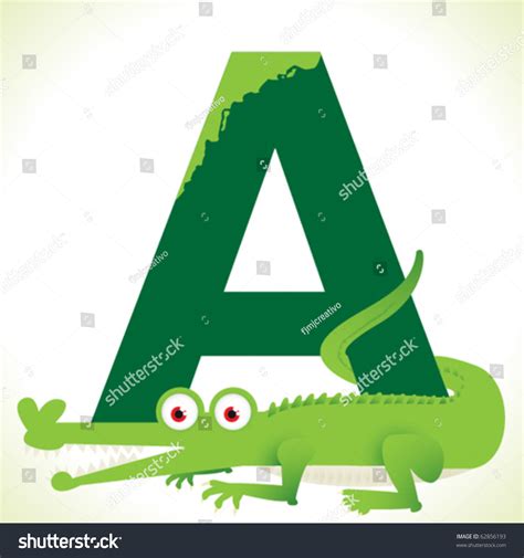 Alphabet Animal Alligator Start With A Stock Vector Illustration