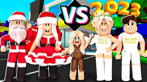 Familia Natal Vs Familia Ano Novo Historinha De Brookhaven Rp Roblox