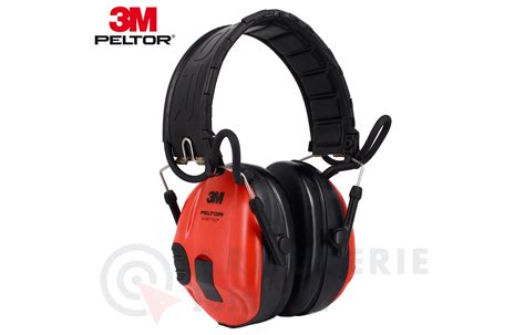 Casque M Peltor Sporttac Rouge Coquilles Noires Armurerie Loisir