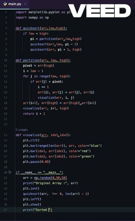 Implement Quicksort With Visualization In Python Youtube