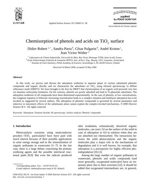 Pdf Chemisorption Of Phenols And Acids On Tio Surface Dokumen Tips