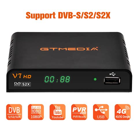 Gtmedia New Arrival V7HD FTA DVB S2 S2X Satellite TV Receiver With Card