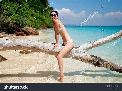 Pretty Slim Woman White Bikini Have Stock Photo 1945547182 Shutterstock