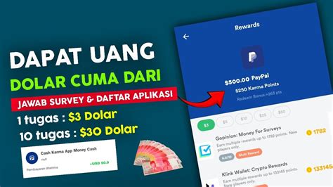 Dapat Uang Dolar Cuma Dari Jawab Survey Daftar Aplikasi Cara