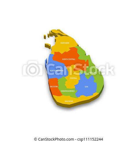 Sri Lanka Political Map Of Administrative Divisions Provinces