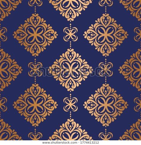 Find Dark Blue Gold Ornamental Seamless Pattern Stock Images In HD And