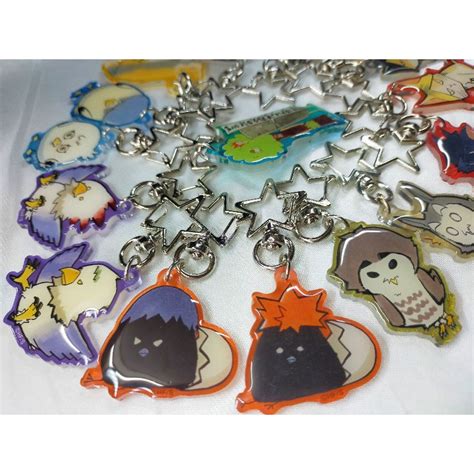 Haikyuu Mascot Keychain Acrylic Kuroo Kenma Cat Bokuto Owl Star Chain