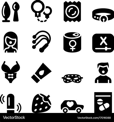 Sex Shop Sex Toy Icon Set Royalty Free Vector Image