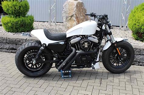 Harley Davidson 48 White Is A Fattened Sportster With A Mutant Body