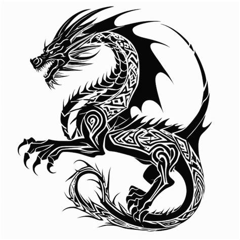 Premium Ai Image Tribal Dragon Tattoo