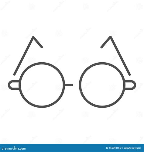 Round Glasses Thin Line Icon Eyeglasses For Reading Vector