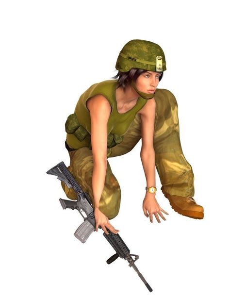 3d Model Army Girl Vr Ar Low Poly Cgtrader