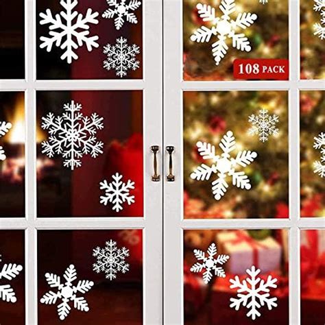 Keyido Pcs Christmas Snowflake Window Stickers Static Pvc Window