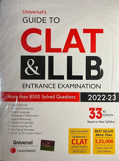 Buy Universals Guide To Clat And Llb Entrance Examination 33edition