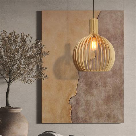 Homdiy Pendant Light Wooden Pendant Lighting Fixture For Dining Room