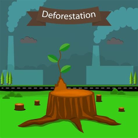 technological process deforestation royalty  vector