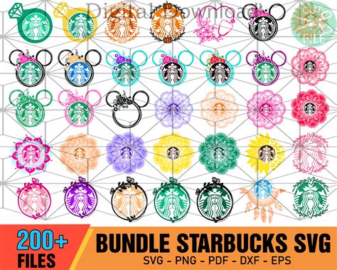 200 Starbucks Bundle Svg Starbucks Logo Svg Disney Logo