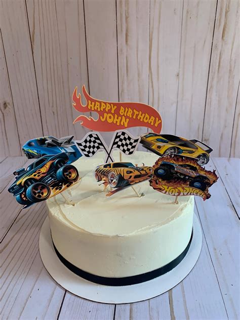 Wheels Of Hot Cake Topper Set Customize Birthday Message Etsy