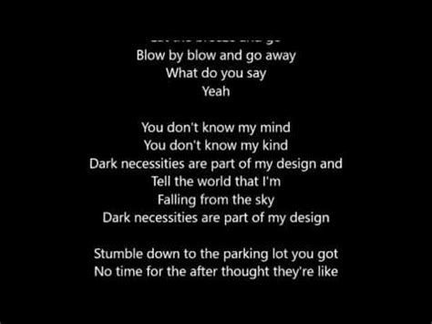 Red Hot Chili Peppers Dark Necessities Lyrics Video Youtube