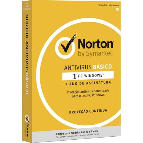 Norton Antivírus Básico 1 Dispositivo Licença 12 Meses Nortonlifelock