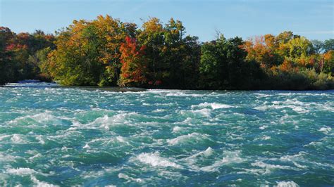 Raging rapids of the Niagara River before the waterfall 1300963 Stock Video at Vecteezy