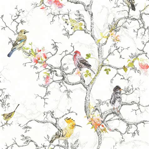 ORNITHOLOGY BIRDS WALLPAPER WHITE HOLDEN 98060 5022976980600 EBay