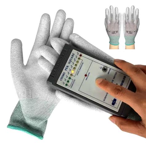 Dust Free Pu Coated Esd Palm Fit Anti Static Gloves