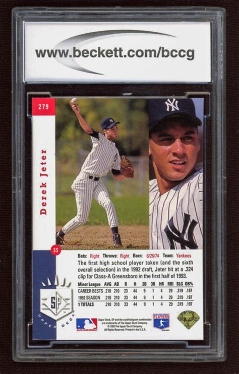 Derek Jeter 1993 SP 279 RC BCCG 10 Pristine Auction